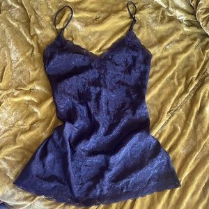 Vintage Victorias Secret Gold Label black satin slip dress night gown Medium